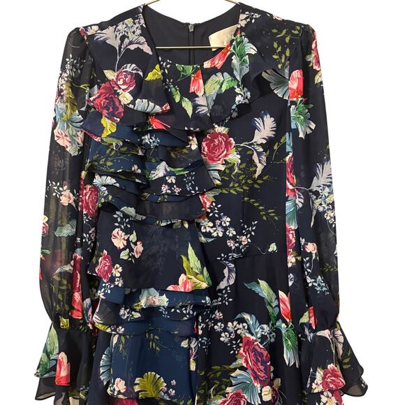 Mikael Aghal  Womens NEW Navy Floral Midi Length Dress 4 - Picture 8 of 8